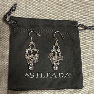 Silpada Chandelier Filigree Cubic Zirconia Earrings .925 Sterling Silver W2795